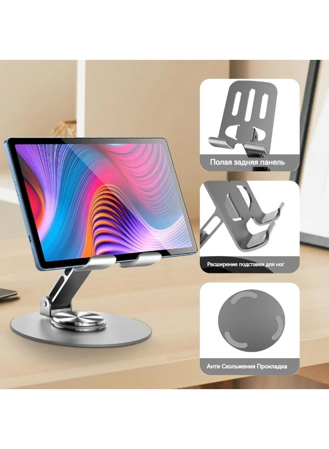 حامل موبايل قابل للتعديل للمكتب - دعامة معدنية دوارة 360 درجة - حامل موبايل محمول قابل للطي (متعدد الالوان) - Image 4